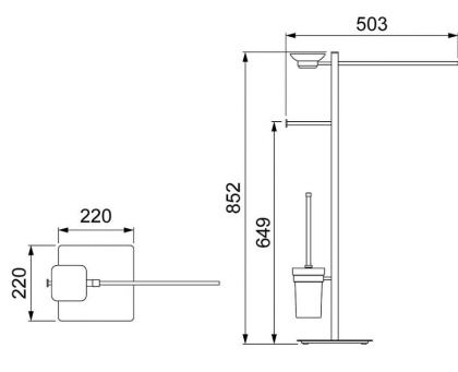 Стойка в ванную комнату Timo Selene 17085/17 золото матовое