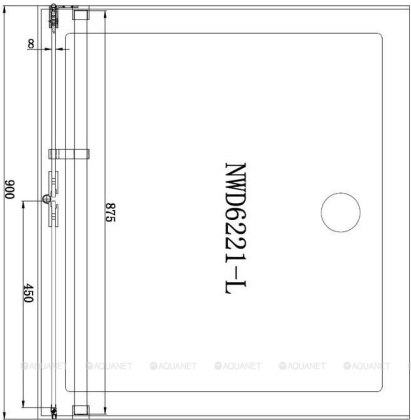 Душевая дверь Aquanet Beta NWD6221 90 R, прозрачное стекло