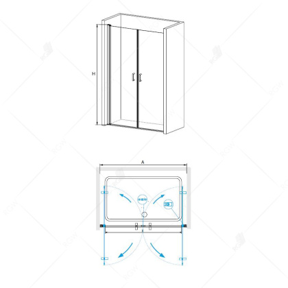 Душевая дверь в нишу RGW Leipzig LE-06 100 профиль Хром стекло прозрачное