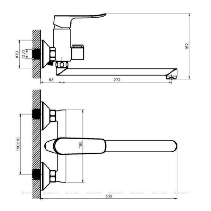 Смеситель для ванны/душа Agger Nice A2521100 с душевым набором