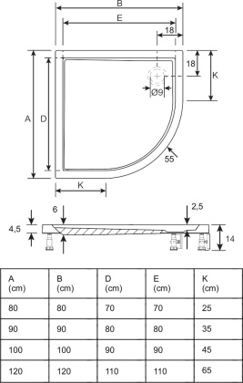 Акриловый душевой поддон Riho Davos 289 120x120 белый R55 + панель DA9700500000000