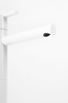 LEAF-LC1-BIO Смеситель для накладной раковины однорычажный, без донного клапана, исполнение белый матовый