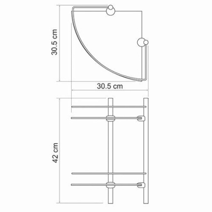K-3122 Полка стеклянная двойная