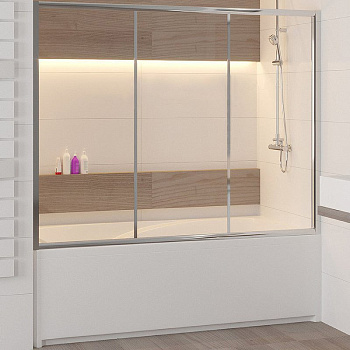 Шторка на ванну RGW Screens SC-41 170x150 04114117-11 профиль Хром стекло прозрачное