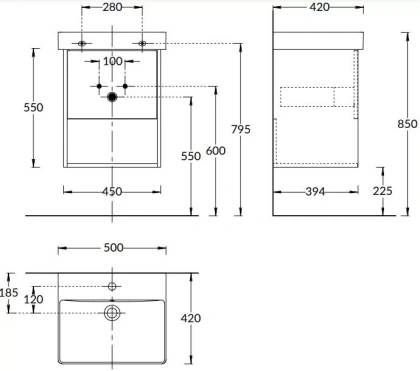 Тумба PRO подвесная 1 ящик 50, вяз PRO.50.1\OLM Тумба PRO подвесная 1 ящик 50, вяз PRO.50.1\OLM