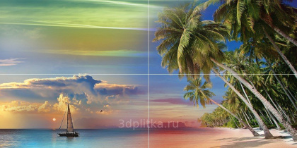 Tropical Night Панно P4D290 80х40 (из 4 плиток)