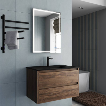 База под раковину Gio 800 подвесная, 2 выкатных ящика soft-close, C.Oak
