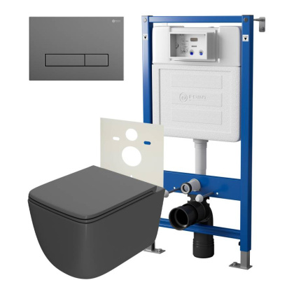 Сет: Система инсталляции Point Элемент для подвесного унитаза PN45120 + Клавиша смыва для инсталляции Point Меркурий, цвет графит, PN44831GM + Унитаз подвесной Point Меркурий безободковый, сид.дюропласт микролифт быстросъем, графит, PN41831GM Сет: Система инсталляции Point Элемент для подвесного унитаза PN45120 + Клавиша смыва для инсталляции Point Меркурий, цвет графит, PN44831GM + Унитаз подвесной Point Меркурий безободковый, сид.дюропласт микролифт быстросъем, графит, PN41831GM