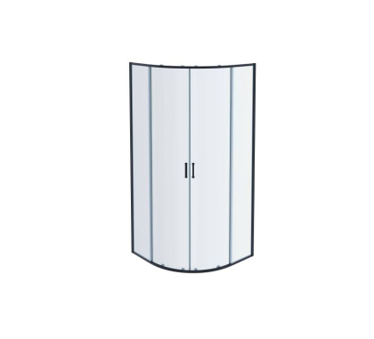 AQ ARI RO10020BL Душевой уголок 1/4 круга, двери раздвижные 1000x1000x2000, профиль черный, стекло прозрачное AQ ARI RO10020BL Душевой уголок 1/4 круга, двери раздвижные 1000x1000x2000, профиль черный, стекло прозрачное