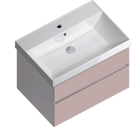 Тумба CUBO подвесная с ящиками 70, мальва матовая Тумба CUBO подвесная с ящиками 70, мальва матовая