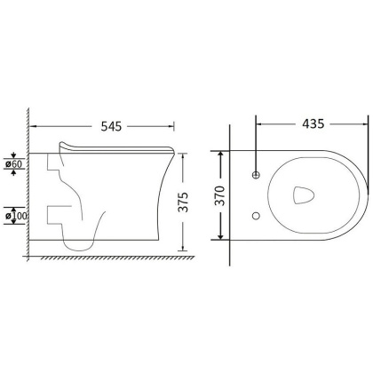 Agger AT01100 Унитаз подвесной безободковый