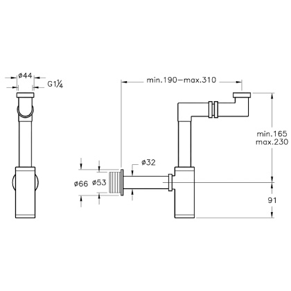 Сифон для раковины Z-типа