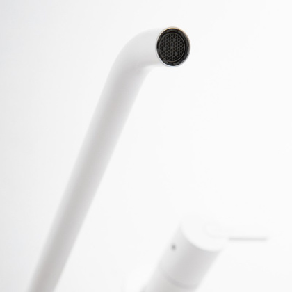 LEAF-BLI3L-BIO Смеситель для раковины встраиваемый на три отверстия, исполнение белый матовый