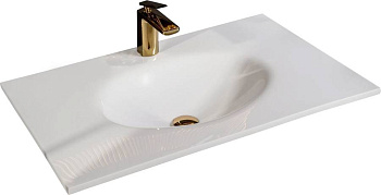 Столешница Solid Glass белая моноблок 81*52см