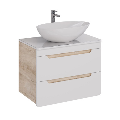 Столешница OLIVIA 80см под 1 раковину из стекла, цвет: Белый Столешница OLIVIA 80см под 1 раковину из стекла, цвет: Белый