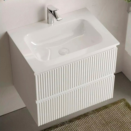 Тумба подвесная SANCOS Snob R 590х445х500, c двумя ящиками оснащенными доводчиками, Bianco, арт.SNR60W