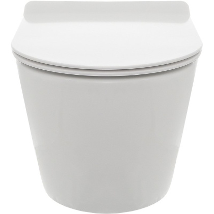 Унитаз подвесной безободковый AQUAme AQM2002 с крышкой-сиденьем микролифт, белый глянец