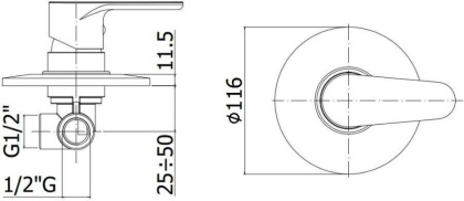 Смеситель для душа Paffoni Green GR010CR (с внутренней частью)
