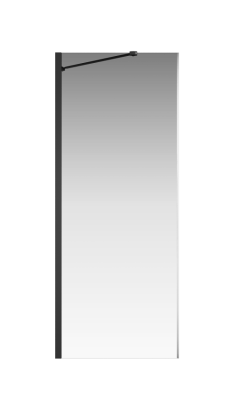 Боковая перегородка Creto Tenta 123-SP-800-C-B-8 стекло прозрачное EASY CLEAN, профиль черный, 80х200 см