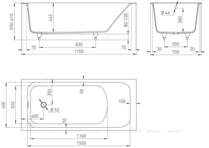 Ванна из искусственного камня ORLANDO 170х70,102011M