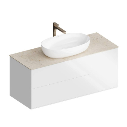 Тумба PLAZA Modern подвесная с ящиками 120, белая глянцевая PLB.M.120.3\WHT