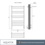 Полотенцесушитель электрический Aquatek (Акватек) Альфа П10 500х900 мм, с полкой, подключение скрытое к сети электропитания / электропровод с вилкой, с терморегулятором и таймером quick touch, нержавеющая сталь AISI 201, гарантия 5 лет