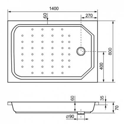 Душевой поддон RGW Style 140 х 80 см, прямоугольный, акриловый, белый, 16183814-11