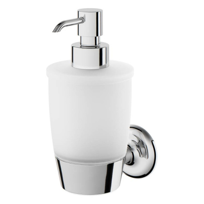 Стеклянный диспенсер для жидкого мыла A8036900_xxx Like с настенным держателем, 17,6х8х11,5 см, хром