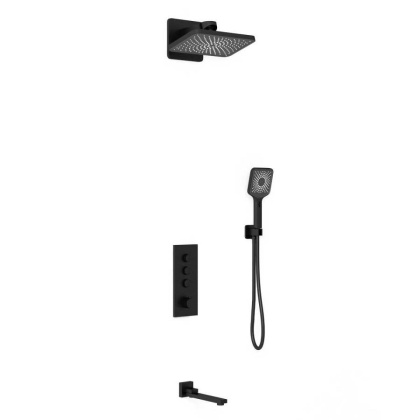 Душевой комплект VSFW-433TI4MB встраиваемый, термостатический, трехрежимный, черный