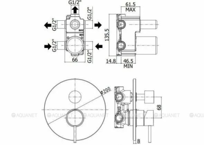 Смеситель для душа Paffoni Light LIG019ST (с внутренней частью)
