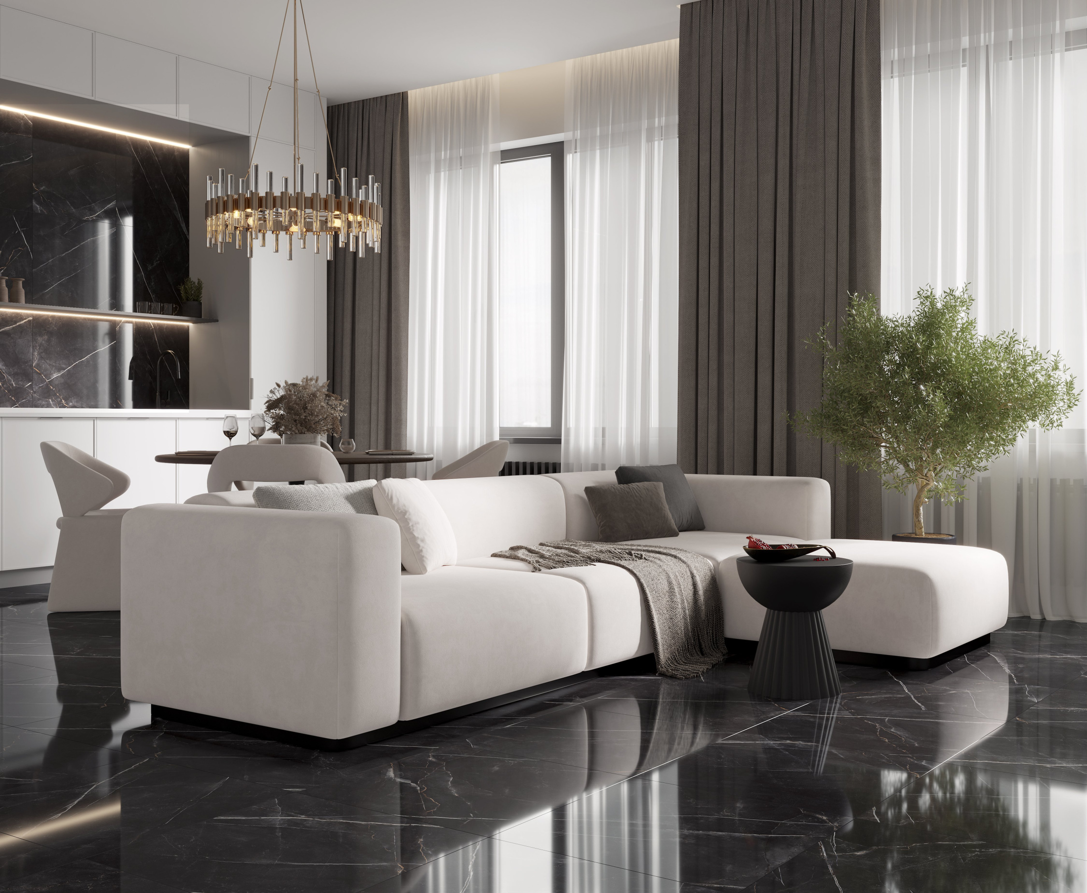 Zodiac Керамогранит темно-серый 60x60 Полированный