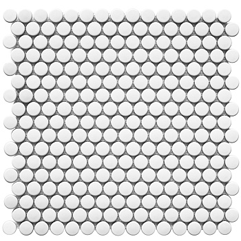 Керамическая мозаика, Penny Round White Matt, Shapes Керамическая мозаика, Penny Round White Matt, Shapes