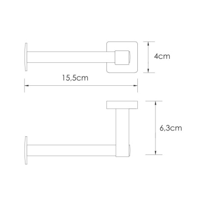 Держатель туалетной бумаги Rhin, 15,5х4х6,3 см, хром, K-8796