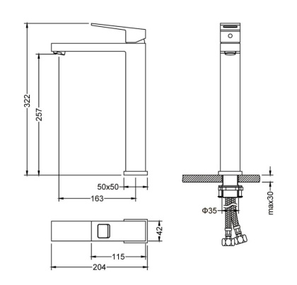 Смеситель Timo Briana 7111/00F высокий, хром