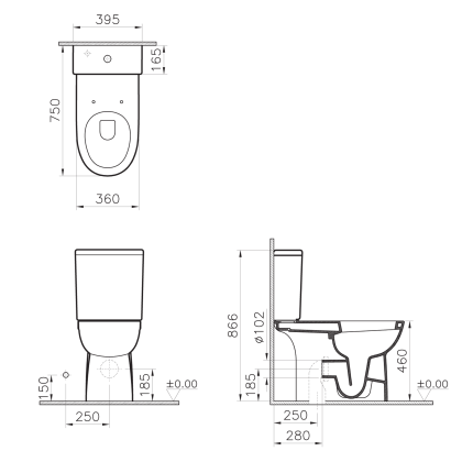 Комплект напольного унитаза Conforma для людей с ограниченными возможностями Комплект напольного унитаза Conforma для людей с ограниченными возможностями