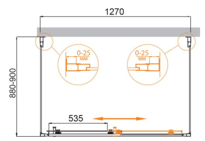 MOLVENO-AH-12-140/90-C-Cr-IV Душевой уголок