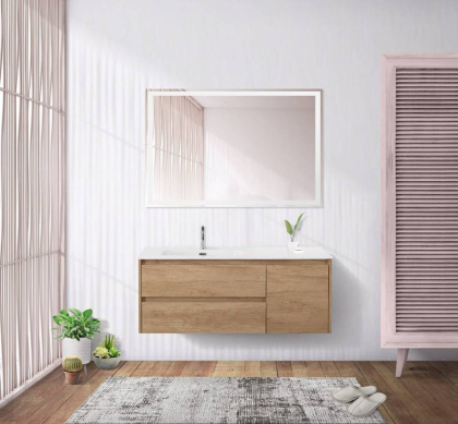 Тумба с раковиной подвесная с двумя ящиками и одной дверцей BelBagno KRAFT 120 Rovere Galifax Bianco левая, раковина белая Тумба с раковиной подвесная с двумя ящиками и одной дверцей BelBagno KRAFT 120 Rovere Galifax Bianco левая, раковина белая