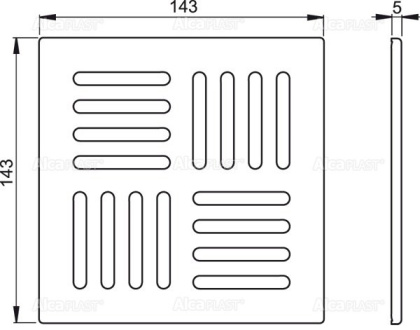 Решетка 143×143 мм нержавеющая сталь