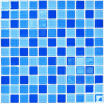 Мозаика стеклянная Blue wave-1 (чип 4*25*25) 300*300(22шт.-1.98м2), м2 Мозаика стеклянная Blue wave-1 (чип 4*25*25) 300*300(22шт.-1.98м2), м2