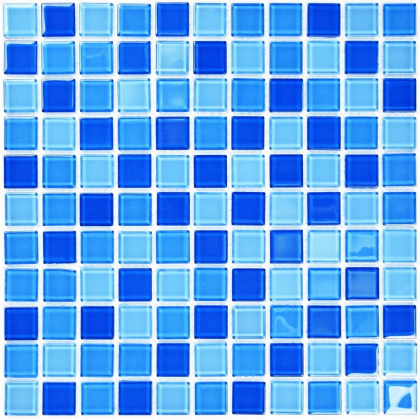 Мозаика стеклянная Blue wave-1 (чип 4*25*25) 300*300(22шт.-1.98м2), м2 Мозаика стеклянная Blue wave-1 (чип 4*25*25) 300*300(22шт.-1.98м2), м2