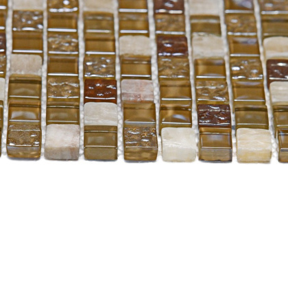 Мозаика стеклянная с камнем Glass Stone-1 (чип 8*15*15) 300*300(11шт.-0.99м2), м2