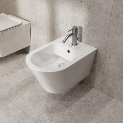 Смеситель для биде ETERNA однорычажный, c донным клапаном 3/8”, нержавеющая сталь Смеситель для биде ETERNA однорычажный, c донным клапаном 3/8”, нержавеющая сталь