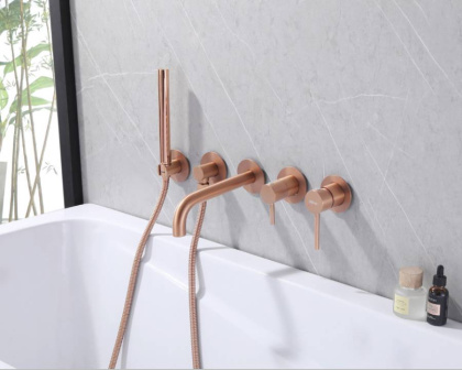 Смеситель для ванны Abber Wasser Kreis AF8130MRG розовое золото матовое