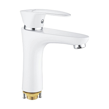 Смеситель для раковины латунь, белый S9801F