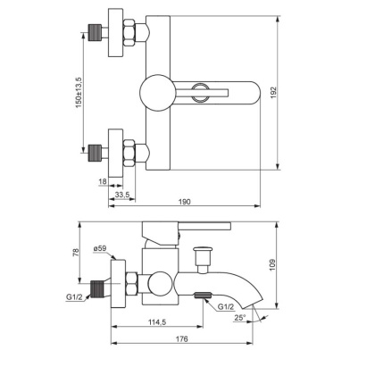Смеситель для ванны Damixa Scandinavian Pure Soft 361000600 золото