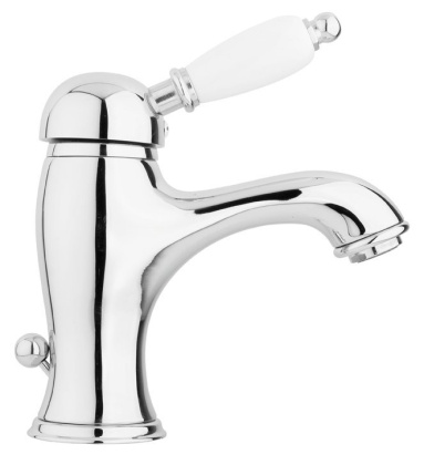 ELITE-LSM1-01-Nc Смеситель для раковины однорычажный с донным клапаном, исполнение хром, ручка орех ELITE-LSM1-01-Nc Смеситель для раковины однорычажный с донным клапаном, исполнение хром, ручка орех