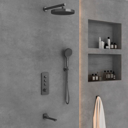 Душевой комплект VSFW-433TI2GM встраиваемый, вороненая сталь