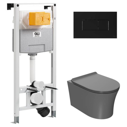 Сет: OLI 120 ECO Sanitarblock pneumatic+Панель KARISMA,черн.soft+Унитаз Point Вега, сер PN41711GM Сет: OLI 120 ECO Sanitarblock pneumatic+Панель KARISMA,черн.soft+Унитаз Point Вега, сер PN41711GM