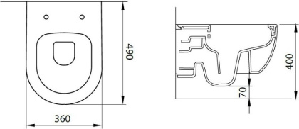 Чаша подвесного унитаза Allen Brau Priority 4.31002.AN антрацит Чаша подвесного унитаза Allen Brau Priority 4.31002.AN антрацит