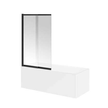 Шторка на ванну vetro, раздвижная, 100х150, матовый черный 